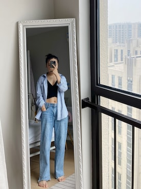 「MONKI（モンキ）のアイテム（Tシャツ/カットソー）」を使った、Akaさん（レディース・158cm）の春コーディネート