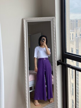 「PULL&BEAR（プルアンドベア）のアイテム（チノパンツ）」を使った、Akaさん（レディース・158cm）の夏コーディネート