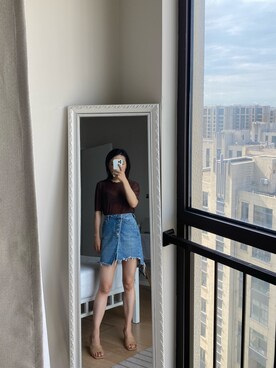 「PULL&BEAR（プルアンドベア）のアイテム（スカート）」を使った、Akaさん（レディース・158cm）の夏コーディネート