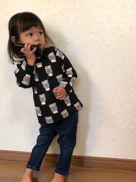 「GAP（ギャップ）の1969 マイ ファースト レギンス ジーンズ (ベビー)（デニムパンツ）」を使った、ひまぼーちゃんさん（キッズ・80cm）の秋コーディネート