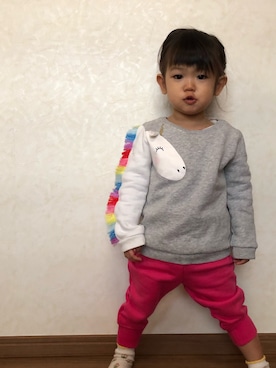 「Carter's（カーターズ）のアイテム（スウェット）」を使った、ひまぼーちゃんさん（キッズ・80cm）の冬コーディネート