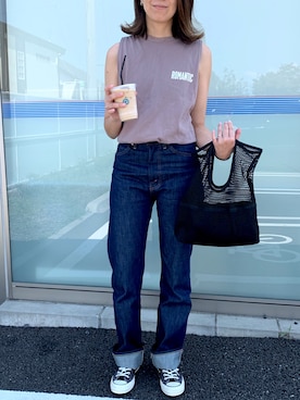 「PT（ピーティ）のアイテム（ピアス（両耳用））」を使った、achitaさん（レディース・168cm）の夏コーディネート