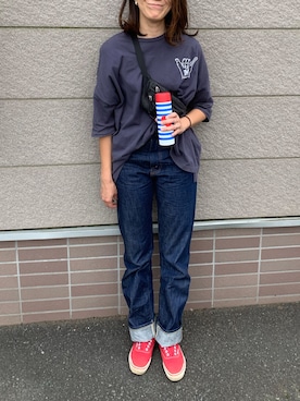 「PT（ピーティ）のアイテム（ピアス（両耳用））」を使った、achitaさん（レディース・168cm）の秋コーディネート