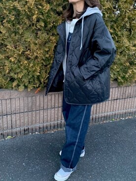 「PUBLUX（パブリュクス）のアイテム（ノーカラージャケット）」を使った、achitaさん（レディース・168cm）の冬コーディネート