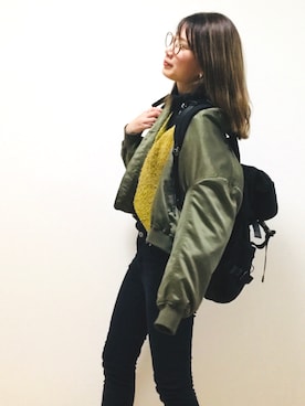 「POKER FACE（ポーカーフェイス）のアイテム」を使った、ayumi.mさん（レディース・162cm）の冬コーディネート