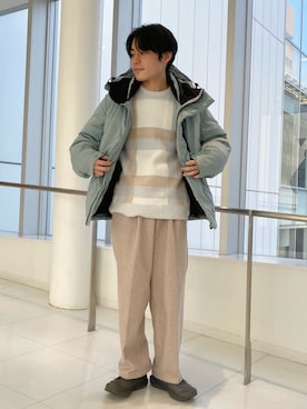 「JUNRED（ジュンレッド）のアイテム（ダウンジャケット/コート）」を使った、umesakiさん（メンズ・165cm）の冬コーディネート