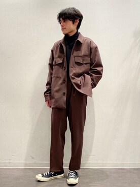 「JUNRED（ジュンレッド）の【セットアップ対応】ホットストレージCPOブルゾン（ブルゾン、ブラウン系）」を使った、umesakiさん（メンズ・165cm）の冬コーディネート