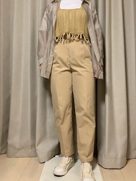 「イエローコーデ」｜「アイテム（スリッポン）」を使った、nさん（レディース・166cm）の夏コーディネート