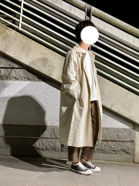 「アイテム（ステンカラーコート）」を使った、かいさん（メンズ・168cm・20代）の秋コーディネート