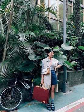 「SQUAIR（スクエア）のアイテム」を使った、Zoe Wuさん（レディース・162cm）の春コーディネート