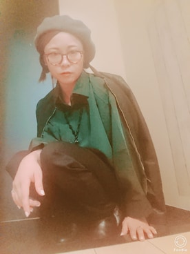 「アシンメトリー」｜「アイテム（ライダースジャケット）」を使った、Yuriko  Tsuneokaさん（レディース・155cm）の秋コーディネート