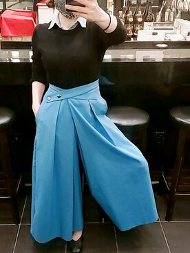 「ZARA（ザラ）のアイテム（ニット/セーター、ブラック系）」を使った、Yuriko  Tsuneokaさん（レディース・155cm）の春コーディネート