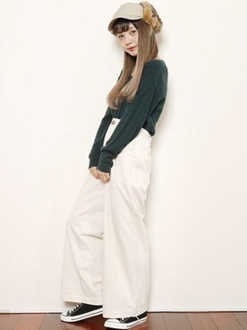 「帽子好き！」｜コーディネートスタッフさん（レディース・157cm）の冬コーディネート
