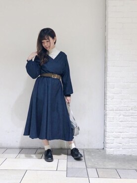 「RAY CASSIN（レイカズン）のアイテム（ワンピース/ドレス）」を使った、コーディネートスタッフさん（レディース・162cm）の冬コーディネート