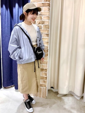 「DOUBLE NAME（ダブルネーム）のアイテム（ブルゾン）」を使った、コーディネートスタッフさん（レディース・162cm）の冬コーディネート
