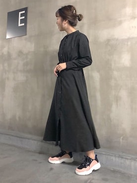 「RAY CASSIN（レイカズン）のアイテム（ワンピース/ドレス）」を使った、コーディネートスタッフさん（レディース・162cm）の冬コーディネート