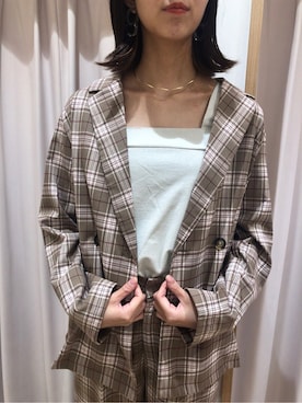 「RAY CASSIN（レイカズン）のアイテム（ジャケット/アウター）」を使った、コーディネートスタッフさん（レディース・170cm）の秋コーディネート