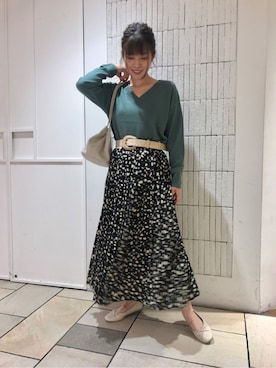 「カシミヤタッチ」｜コーディネートスタッフさん（レディース・160cm）の秋コーディネート