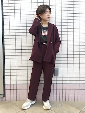 「RAY CASSIN（レイカズン）のアイテム（ジャケット/アウター）」を使った、コーディネートスタッフさん（レディース・155cm）の秋コーディネート