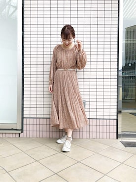 「RAY CASSIN（レイカズン）のアイテム（ワンピース/ドレス）」を使った、コーディネートスタッフさん（レディース・160cm）の冬コーディネート
