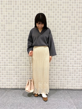 「MJUKA.（ミューカ）のアイテム」を使った、コーディネートスタッフさん（レディース・153cm）の冬コーディネート