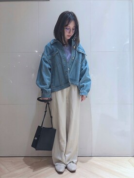「RAY CASSIN（レイカズン）のアイテム（ブルゾン）」を使った、コーディネートスタッフさん（レディース・153cm）の冬コーディネート