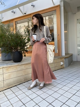 「RAY CASSIN（レイカズン）のアイテム（スカート）」を使った、コーディネートスタッフさん（レディース・156cm）の冬コーディネート