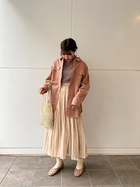 「RAY CASSIN（レイカズン）のアイテム（ブルゾン）」を使った、コーディネートスタッフさん（レディース・156cm）の冬コーディネート
