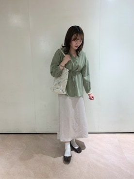 「RAY CASSIN（レイカズン）のアイテム（スカート）」を使った、コーディネートスタッフさん（レディース・165cm）の冬コーディネート