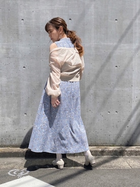 「RAY CASSIN（レイカズン）のアイテム（ワンピース/ドレス）」を使った、コーディネートスタッフさん（レディース・155cm）の春コーディネート