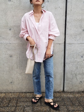 「Ungrid（アングリッド）のアイテム（ピアス（両耳用））」を使った、hannaさん（レディース・158cm）の夏コーディネート