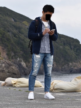 「アイテム（その他、ブラウン系）」を使った、ayさん（メンズ・172cm）の春コーディネート