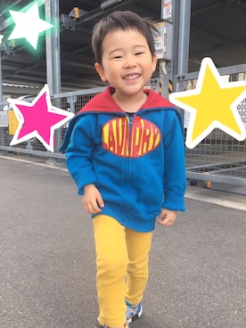 「アイテム（パーカー）」を使った、asahiさん（キッズ・100cm）の春コーディネート