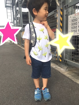 「アイテム（バックパック/リュック）」を使った、asahiさん（キッズ・100cm）の夏コーディネート