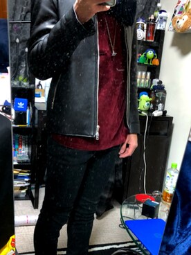 「リドム」｜「アイテム（チノパンツ）」を使った、おらさん（メンズ・172cm）の冬コーディネート