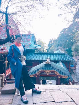 「PAMEO POSE（パメオポーズ）のアイテム（その他アウター）」を使った、りなっぺさん（レディース・161cm）の冬コーディネート