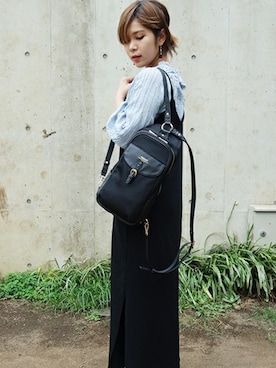 「MORGAN（モルガン）のアイテム（バッグ）」を使った、AKAさん（レディース・157cm）の秋コーディネート