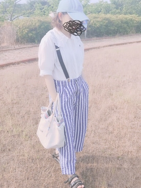 「激安コーデ」｜「アイテム（帽子）」を使った、Nagao ayakaさん（レディース・150cm）の春コーディネート