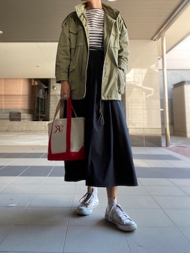「マリン」｜「アイテム（ミリタリージャケット）」を使った、cocoromifashionさん（レディース・168cm）の秋コーディネート
