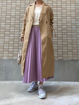 「40代女性」｜「アイテム（トレンチコート）」を使った、cocoromifashionさん（レディース・168cm）の冬コーディネート