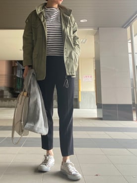 「マリン」｜「アイテム（ミリタリージャケット）」を使った、cocoromifashionさん（レディース・168cm）の春コーディネート