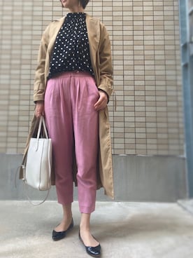 「40代女性」｜「アイテム（トレンチコート）」を使った、cocoromifashionさん（レディース・168cm）の春コーディネート