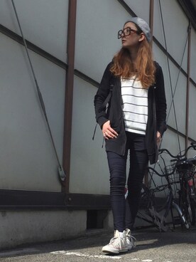 「Chez toi（シェトワ）のアイテム（ハンチング/ベレー帽）」を使った、Yuahさん（レディース・165cm）の春コーディネート
