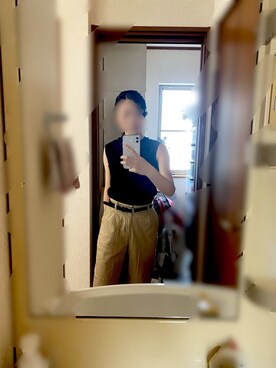 「Honeys（ハニーズ）のアイテム（チノパンツ）」を使った、Emilyさん（レディース・158cm）の夏コーディネート