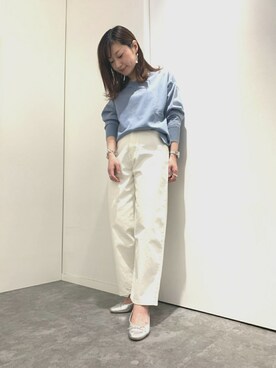 「GLOBAL WORK（グローバルワーク）のコクーンワイドデニム/819864（デニムパンツ）」を使った、Rさん（レディース・155cm）の冬コーディネート