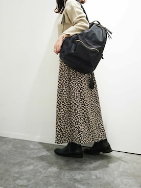 「GLOBAL WORK（グローバルワーク）のマシュマロタッチスタンドプルオーバー/834499（ニット/セーター）」を使った、Rさん（レディース・155cm）の冬コーディネート