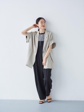 「リラックスコーデ」｜「アイテム（オールインワン・サロペット）」を使った、mihoさん（レディース・159cm）の春コーディネート