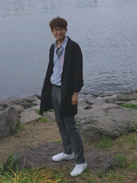 「COMMON PROJECTS（コモンプロジェクト）のアイテム」を使った、Jun Yup Leeさん（メンズ・183cm）の春コーディネート