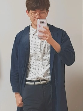 「COMMON PROJECTS（コモンプロジェクト）のアイテム」を使った、Jun Yup Leeさん（メンズ・183cm）の春コーディネート