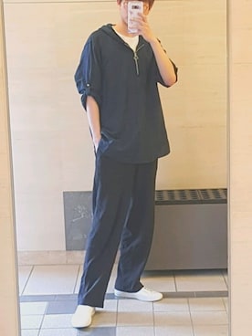 「COMMON PROJECTS（コモンプロジェクト）のアイテム」を使った、Jun Yup Leeさん（メンズ・183cm）の春コーディネート